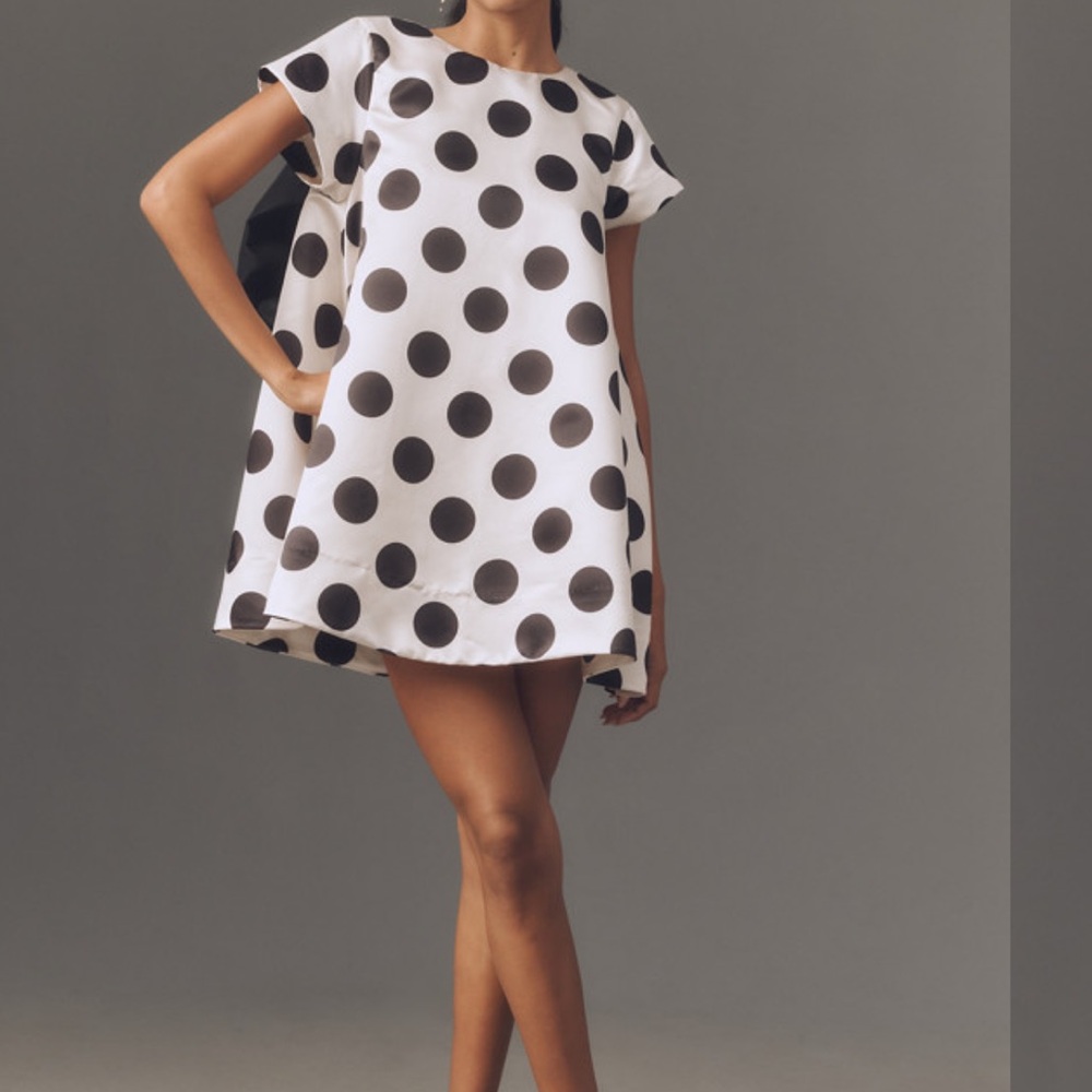 Boyko Rita Short-Sleeve Bow-Back Swing Mini Dress